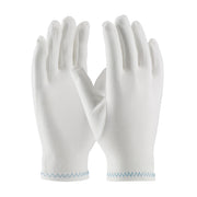 CleanTeam Regular Weight Stretch Nylon Inspection Glove w/Zig-Zag Stitched Rolled Hem - Full Fashion Pattern - White - 1/DZ - 330-PIP98-712