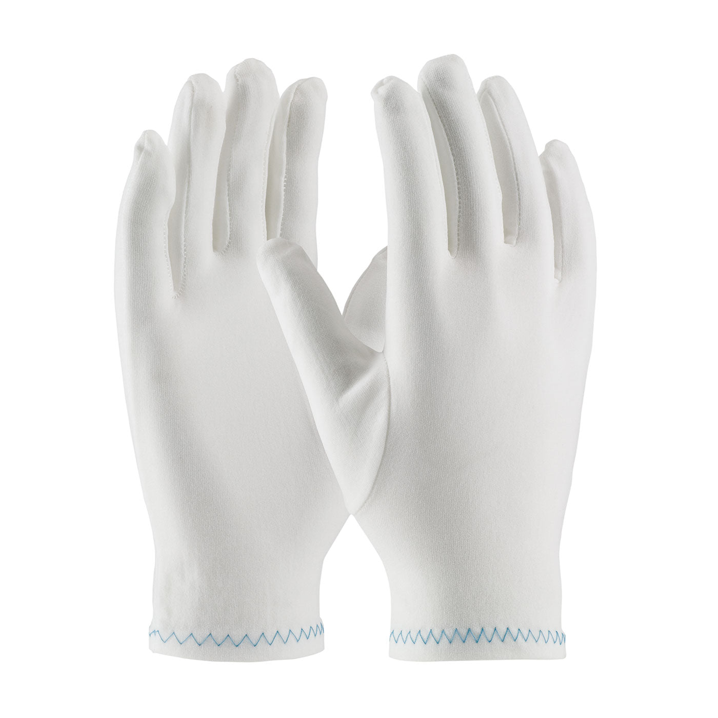 CleanTeam Regular Weight Stretch Nylon Inspection Glove w/Zig-Zag Stitched Rolled Hem - Full Fashion Pattern - White - 1/DZ - 330-PIP98-712