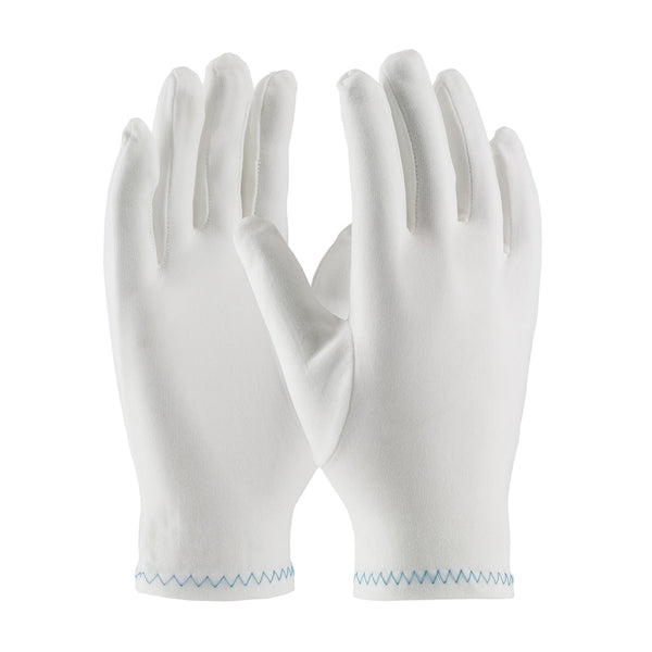 CleanTeam Regular Weight Stretch Nylon Inspection Glove w/Zig-Zag Stitched Rolled Hem - Full Fashion Pattern - White - 1/DZ - 330-PIP98-712