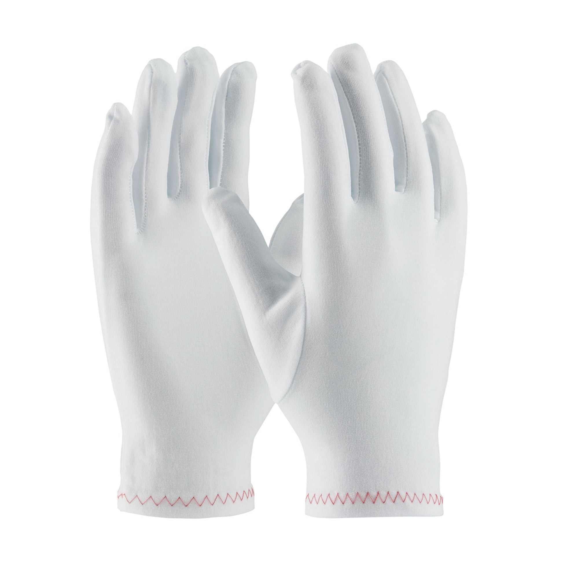 CleanTeam Regular Weight Stretch Nylon Inspection Glove w/Zig-Zag Stitched Rolled Hem - Full Fashion Pattern - White - 1/DZ - 330-PIP98-713