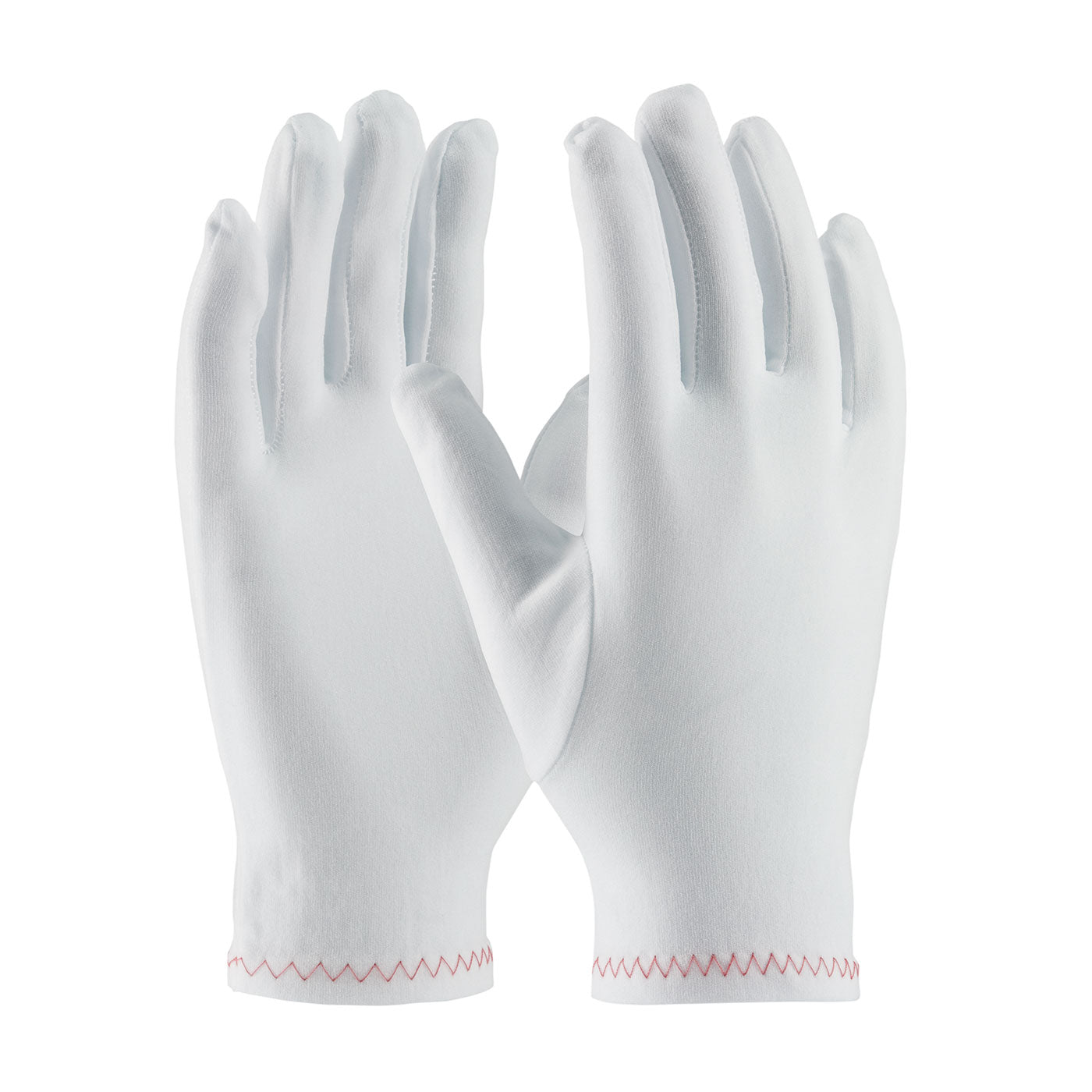 CleanTeam Regular Weight Stretch Nylon Inspection Glove w/Zig-Zag Stitched Rolled Hem - Full Fashion Pattern - White - 1/DZ - 330-PIP98-713