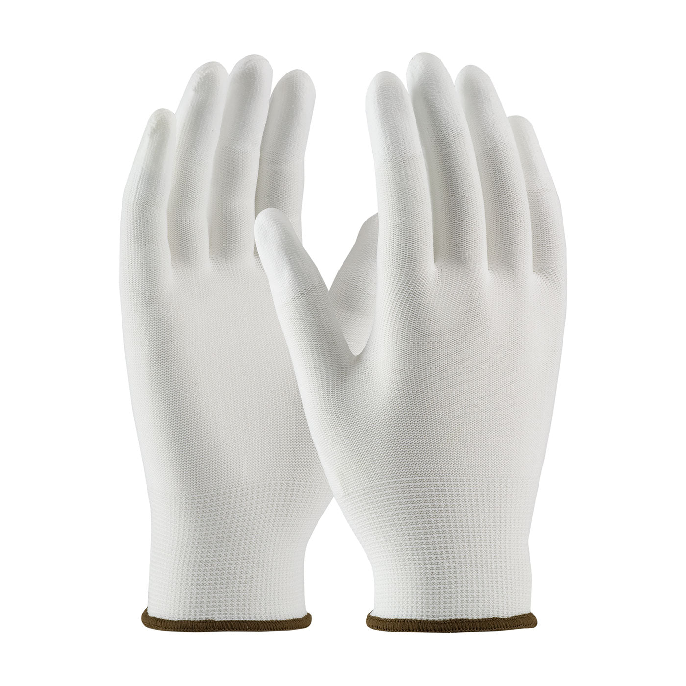 CleanTeam Seamless Knit Nylon Clean Environment Glove w/Polyurethane Coated Smooth Grip on Fingertips - White - 1/DZ - 99-126