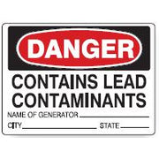 DANGER CONTAINS LEAD CONTAMINANTS - SHIPPING LABEL ROLL - DANGER CONTAINS LEAD CONTAMINANTS - SHIPPING LABEL ROLL, 3X5, Adhesive Vinyl