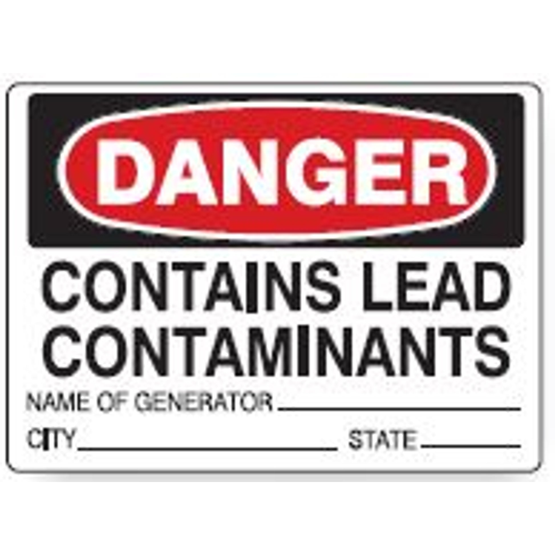 DANGER CONTAINS LEAD CONTAMINANTS - SHIPPING LABEL ROLL - DANGER CONTAINS LEAD CONTAMINANTS - SHIPPING LABEL ROLL, 3X5, Adhesive Vinyl