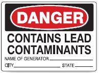 DANGER CONTAINS LEAD CONTAMINANTS - SHIPPING LABEL ROLL