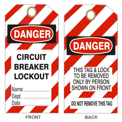 DANGER CIRCUIT BREAKER LOCKOUT TAGS