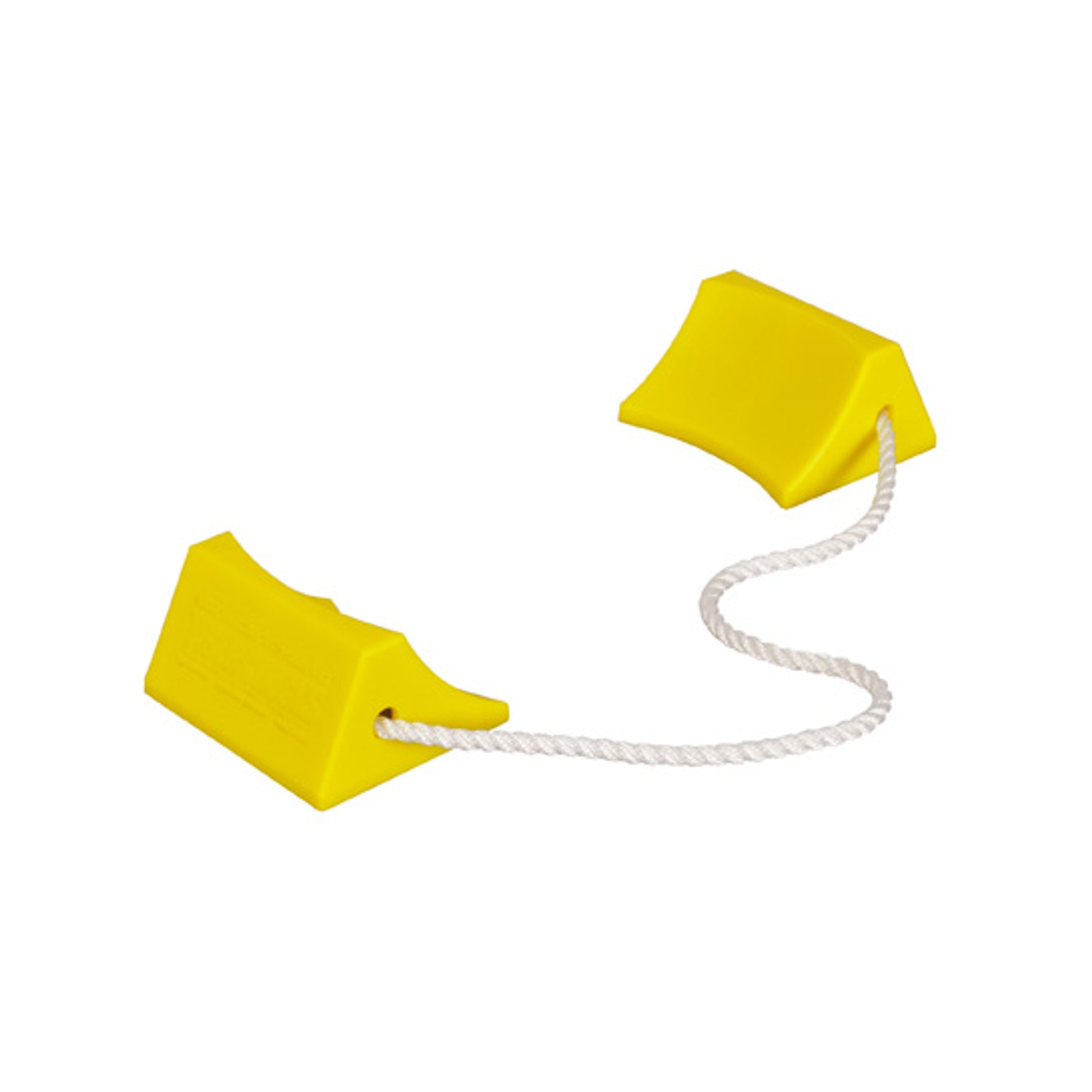 Wheel Chock - Aviation - 5.5" X 4.5" X 2.75" - Small Aircraft - Roped Pair - Yellow - AC201