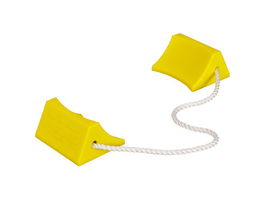Wheel Chock - Aviation - 5.5" X 4.5" X 2.75" - Small Aircraft - Roped Pair - Yellow - AC201