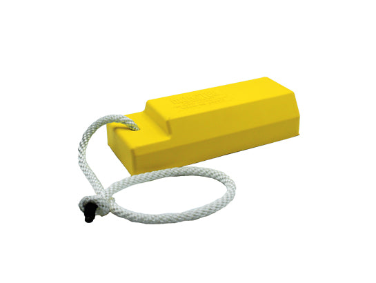 Wheel Chock - Aviation - 12" X 5" X 3" - Small To Mid Aircraft - Rubber Pad - Single W/ Lanyard - Yellow - AC3512-RP-S