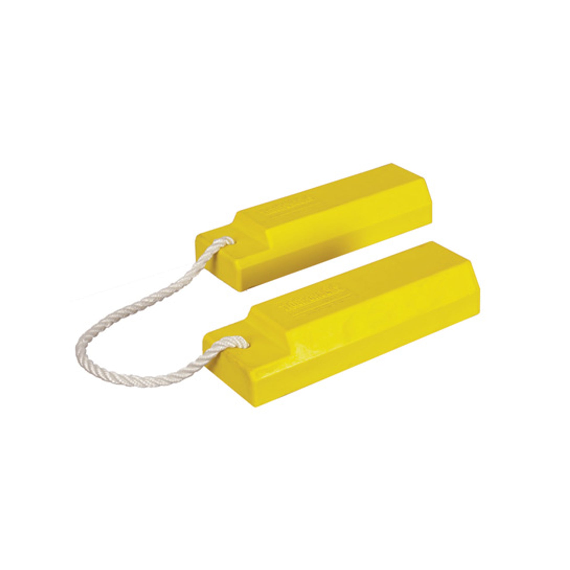 Wheel Chock - Aviation - 18" X 5" X 3" - Small To Mid Aircraft - Roped Pair - Yellow - AC3518-P