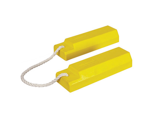 Wheel Chock - Aviation - 18" X 5" X 3" - Small To Mid Aircraft - Roped Pair - Yellow - AC3518-P