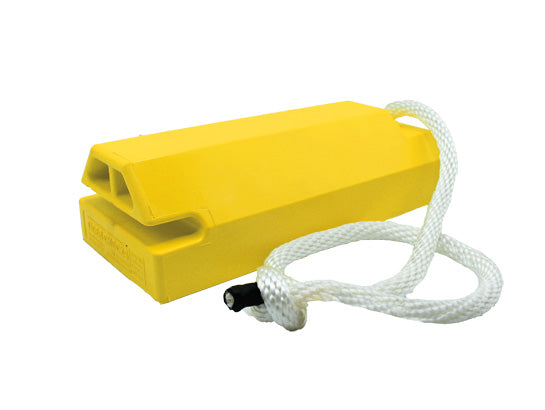 Wheel Chock - Aviation - 20" X 8" X 6" - Large To Oversized Aircraft - Locking Rope - Rubber Pad - Yellow - AC6820-LR-RP