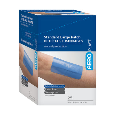 AERO AEROPLAST Detectable Large Patch Bandages 25/box - AD1001US