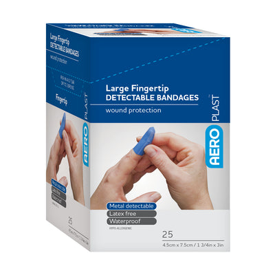 AERO AEROPLAST Detectable Large Fingertip Bandages 25/box - AD1002US
