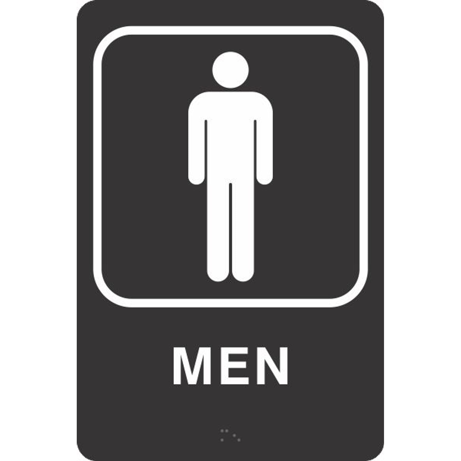 ADA BRAILLE SIGN - MEN - ADA BRAILLE SIGN - MEN, 9X6, Acrylic