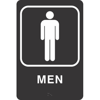 ADA BRAILLE SIGN - MEN - ADA BRAILLE SIGN - MEN, 9X6, Acrylic