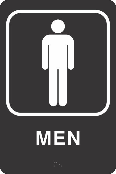 ADA BRAILLE SIGN - MEN - ADA BRAILLE SIGN - MEN, 9X6, Acrylic