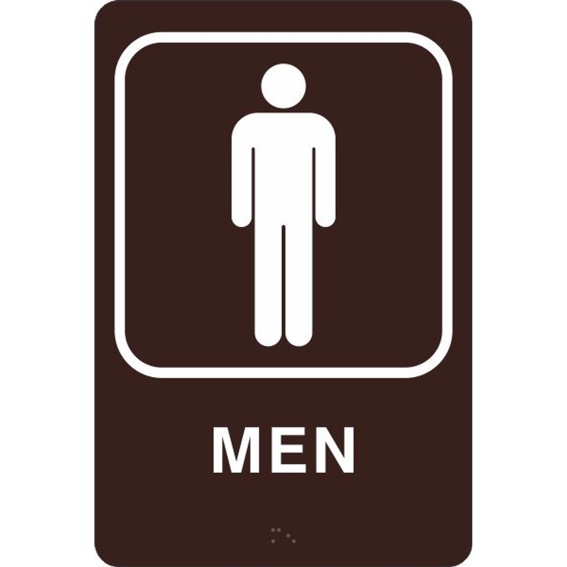 ADA BRAILLE SIGN - MEN - ADA BRAILLE SIGN - MEN, 9X6, Acrylic