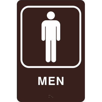ADA BRAILLE SIGN - MEN - ADA BRAILLE SIGN - MEN, 9X6, Acrylic