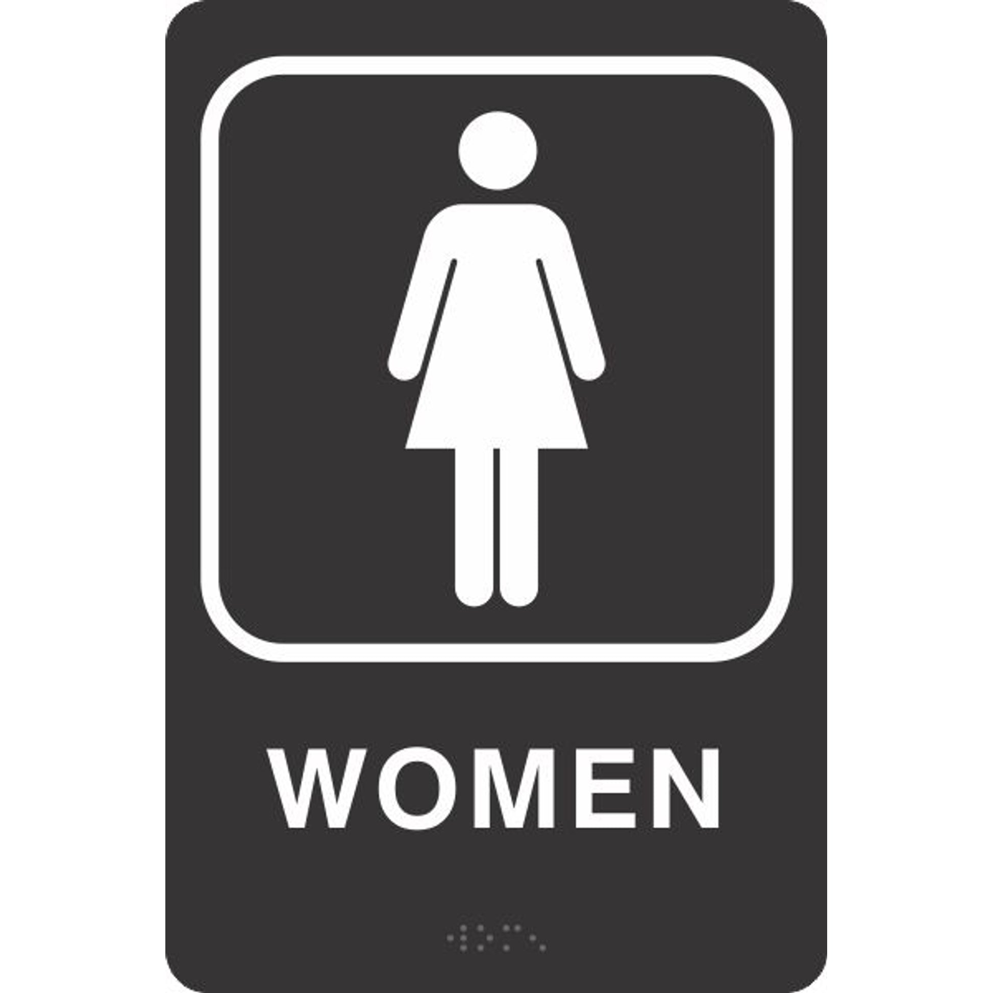 ADA BRAILLE SIGN - WOMEN - ADA BRAILLE SIGN - WOMEN , 9x6, Acrylic