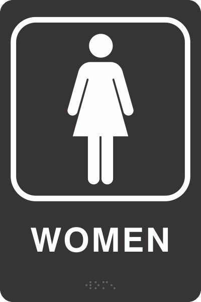 ADA BRAILLE SIGN - WOMEN - ADA BRAILLE SIGN - WOMEN , 9x6, Acrylic