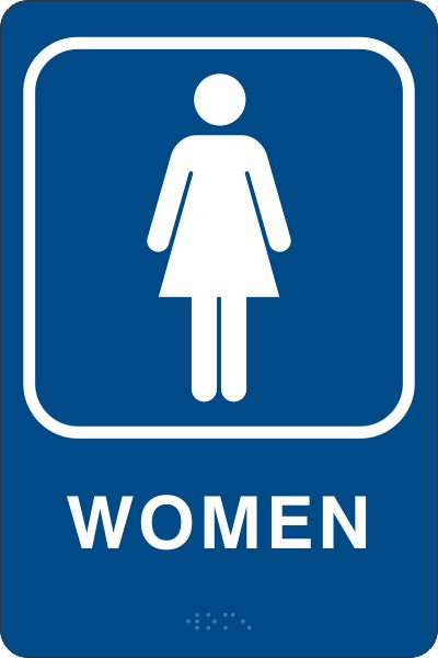 ADA BRAILLE SIGN - WOMEN - ADA BRAILLE SIGN - WOMEN, 9x6, Acrylic