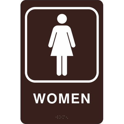 ADA BRAILLE SIGN - WOMEN - ADA BRAILLE SIGN - WOMEN, 9x6, Acrylic