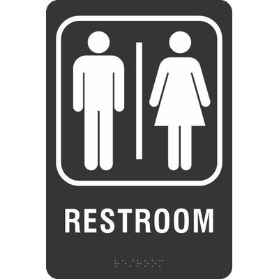 ADA BRAILLE SIGN - UNISEX - ADA BRAILLE SIGN - UNISEX, 9X6, Acrylic