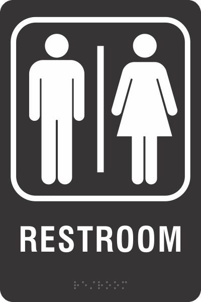 ADA BRAILLE SIGN - UNISEX - ADA BRAILLE SIGN - UNISEX, 9X6, Acrylic