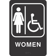 ADA BRAILLE SIGN - WOMEN HANDICAP ACCESSIBLE - ADA BRAILLE SIGN - WOMEN HANDICAP ACCESSIBLE , 9x6, Acrylic