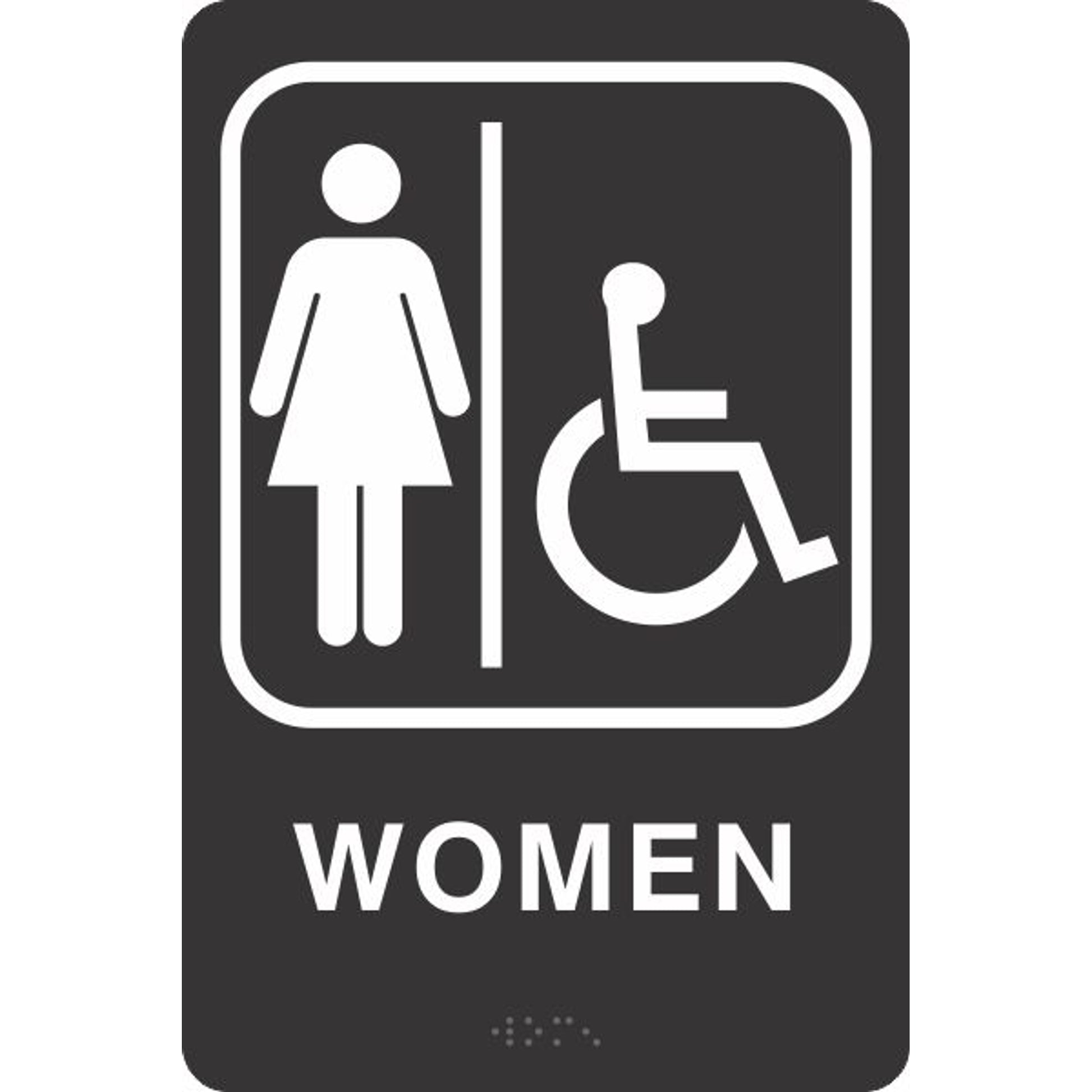 ADA BRAILLE SIGN - WOMEN HANDICAP ACCESSIBLE - ADA BRAILLE SIGN - WOMEN HANDICAP ACCESSIBLE , 9x6, Acrylic