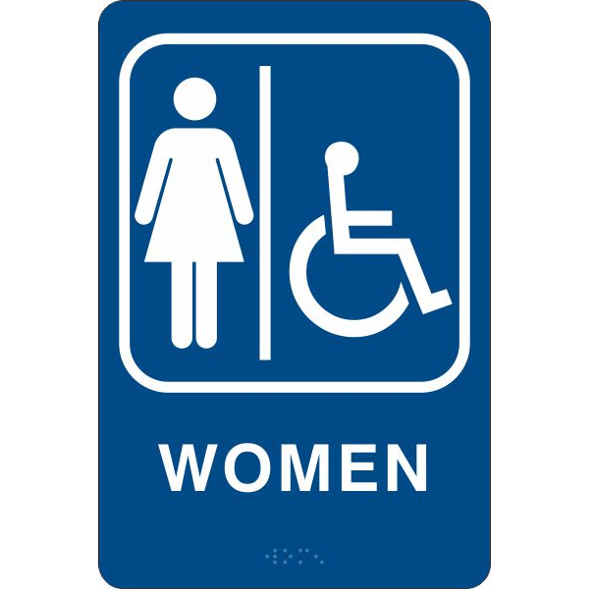 ADA BRAILLE SIGN - WOMEN HANDICAP ACCESSIBLE - ADA BRAILLE SIGN - WOMEN HANDICAP ACCESSIBLE , 9x6, Acrylic