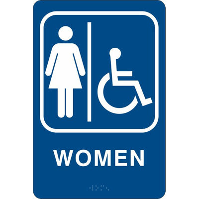 ADA BRAILLE SIGN - WOMEN HANDICAP ACCESSIBLE - ADA BRAILLE SIGN - WOMEN HANDICAP ACCESSIBLE , 9x6, Acrylic