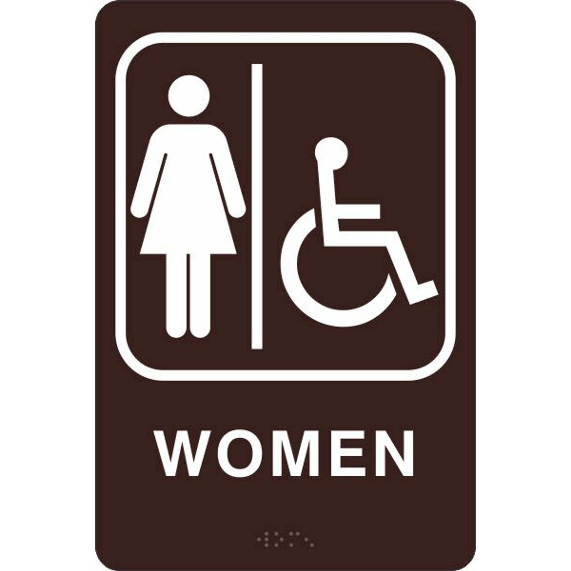 ADA BRAILLE SIGN - WOMEN HANDICAP ACCESSIBLE - ADA BRAILLE SIGN - WOMEN HANDICAP ACCESSIBLE , 9x6, Acrylic