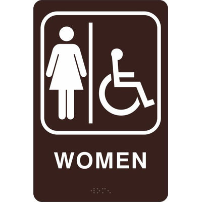 ADA BRAILLE SIGN - WOMEN HANDICAP ACCESSIBLE - ADA BRAILLE SIGN - WOMEN HANDICAP ACCESSIBLE , 9x6, Acrylic