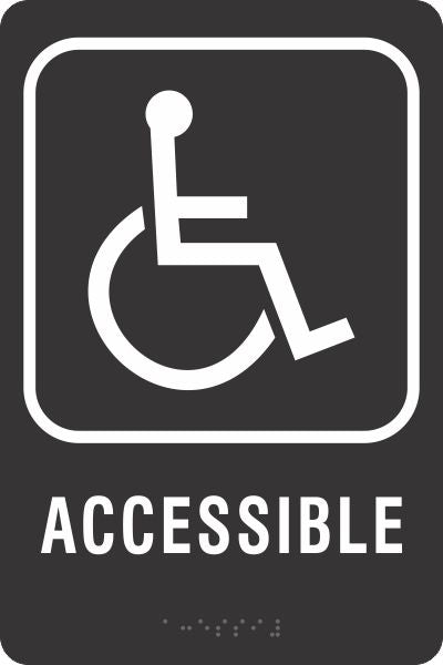 ADA BRAILLE SIGN - HANDICAP ACCESSIBLE - ADA BRAILLE SIGN - HANDICAP ACCESSIBLE, 9X6, Acrylic