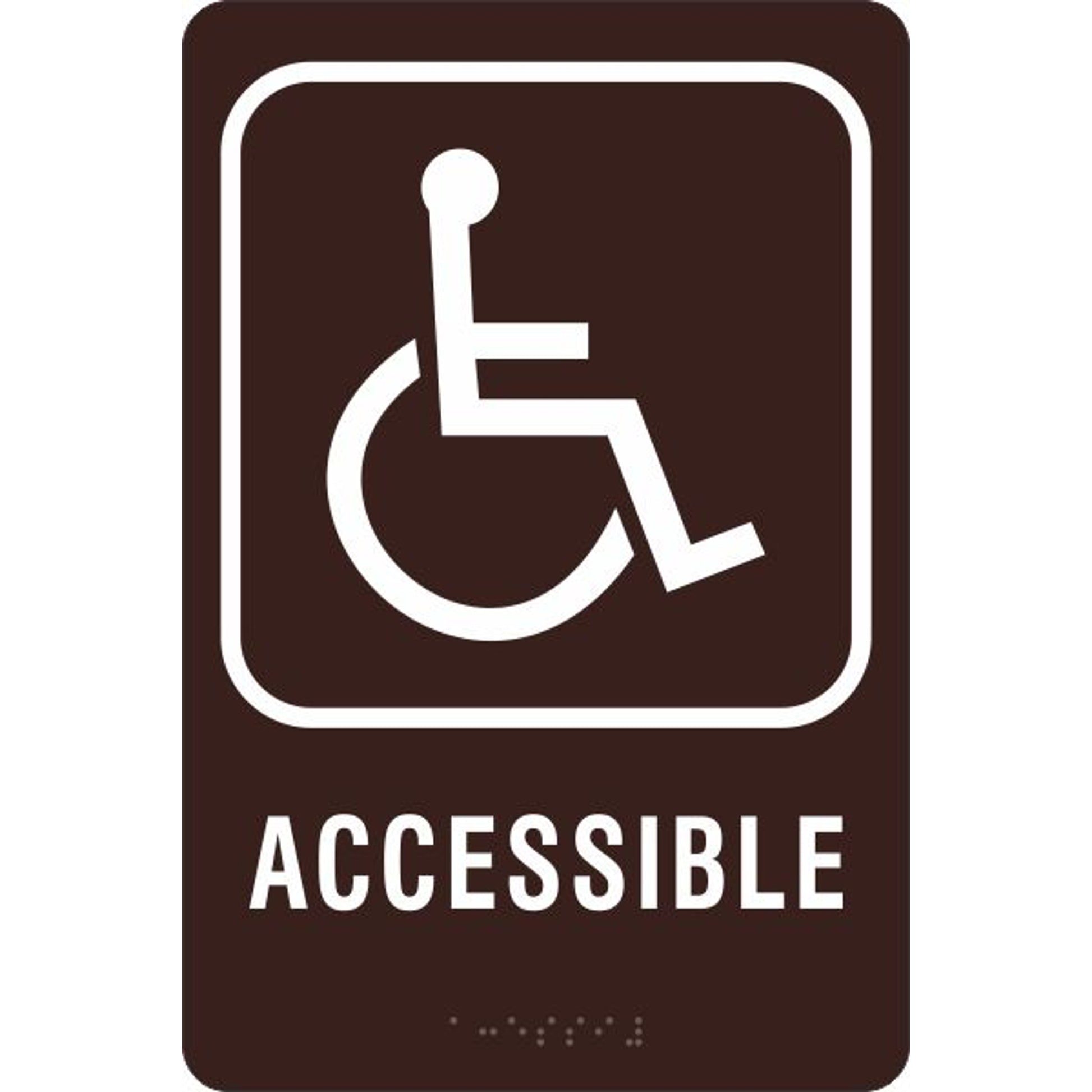 ADA BRAILLE SIGN - HANDICAP ACCESSIBLE - ADA BRAILLE SIGN - HANDICAP ACCESSIBLE, 9X6, Acrylic
