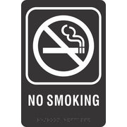 ADA BRAILLE SIGN - NO SMOKING - ADA BRAILLE SIGN - NO SMOKING, 9x6, Acrylic