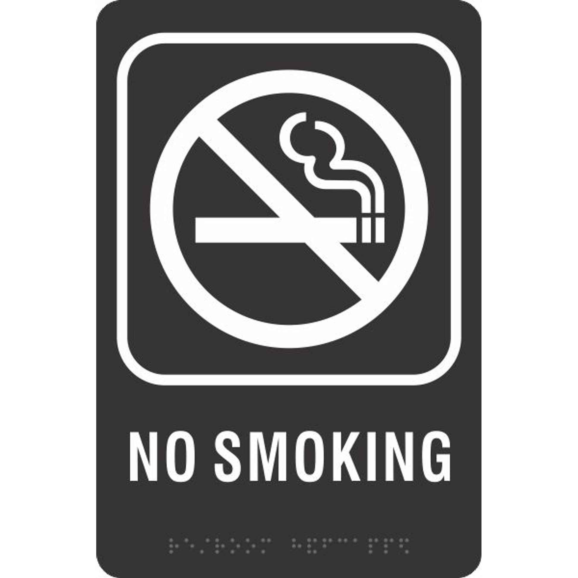 ADA BRAILLE SIGN - NO SMOKING - ADA BRAILLE SIGN - NO SMOKING, 9x6, Acrylic