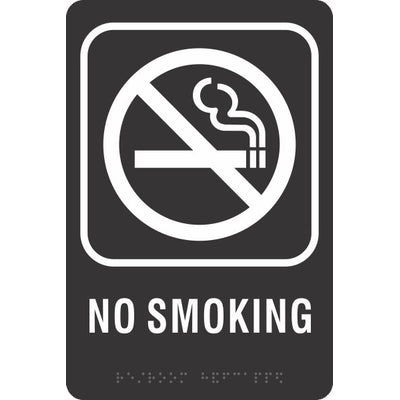 ADA BRAILLE SIGN - NO SMOKING - ADA BRAILLE SIGN - NO SMOKING, 9x6, Acrylic