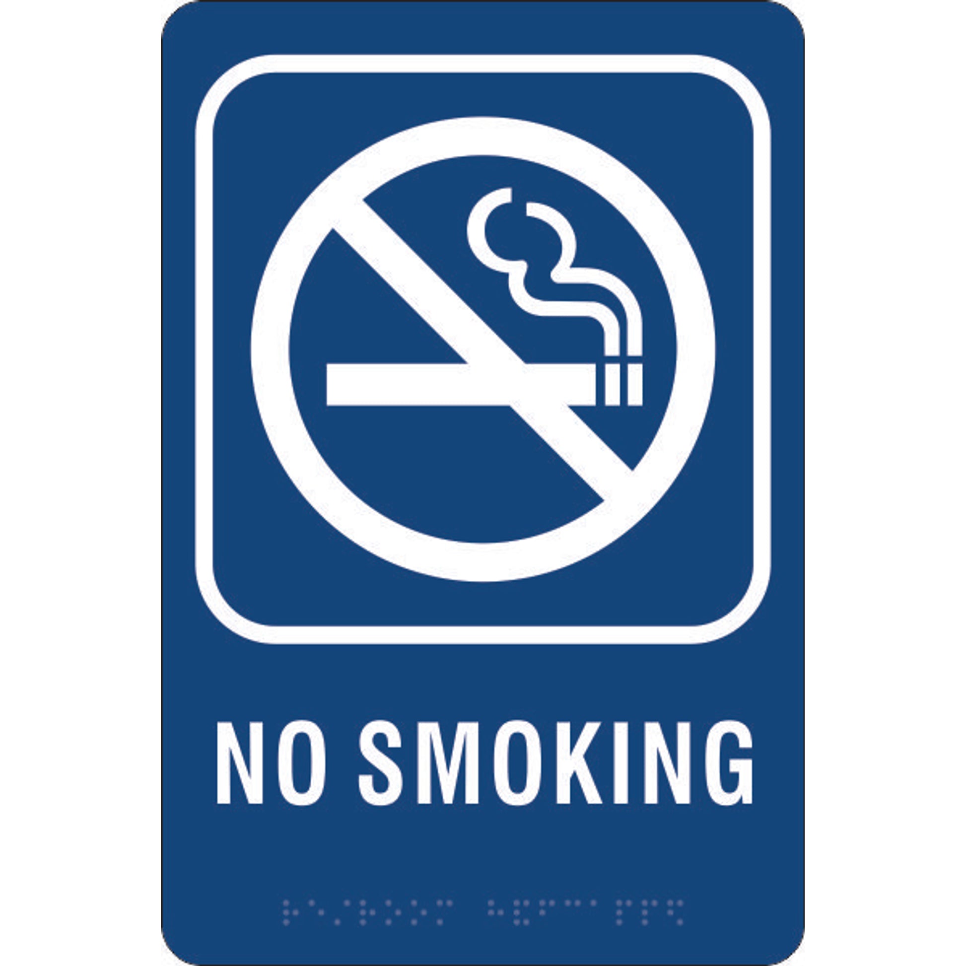 ADA BRAILLE SIGN - NO SMOKING - ADA BRAILLE SIGN - NO SMOKING, 9x6, Acrylic