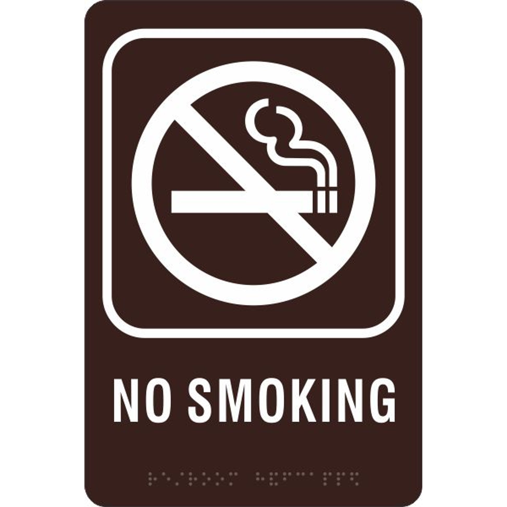 ADA BRAILLE SIGN - NO SMOKING - ADA BRAILLE SIGN - NO SMOKING, 9x6, Acrylic