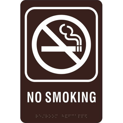 ADA BRAILLE SIGN - NO SMOKING - ADA BRAILLE SIGN - NO SMOKING, 9x6, Acrylic
