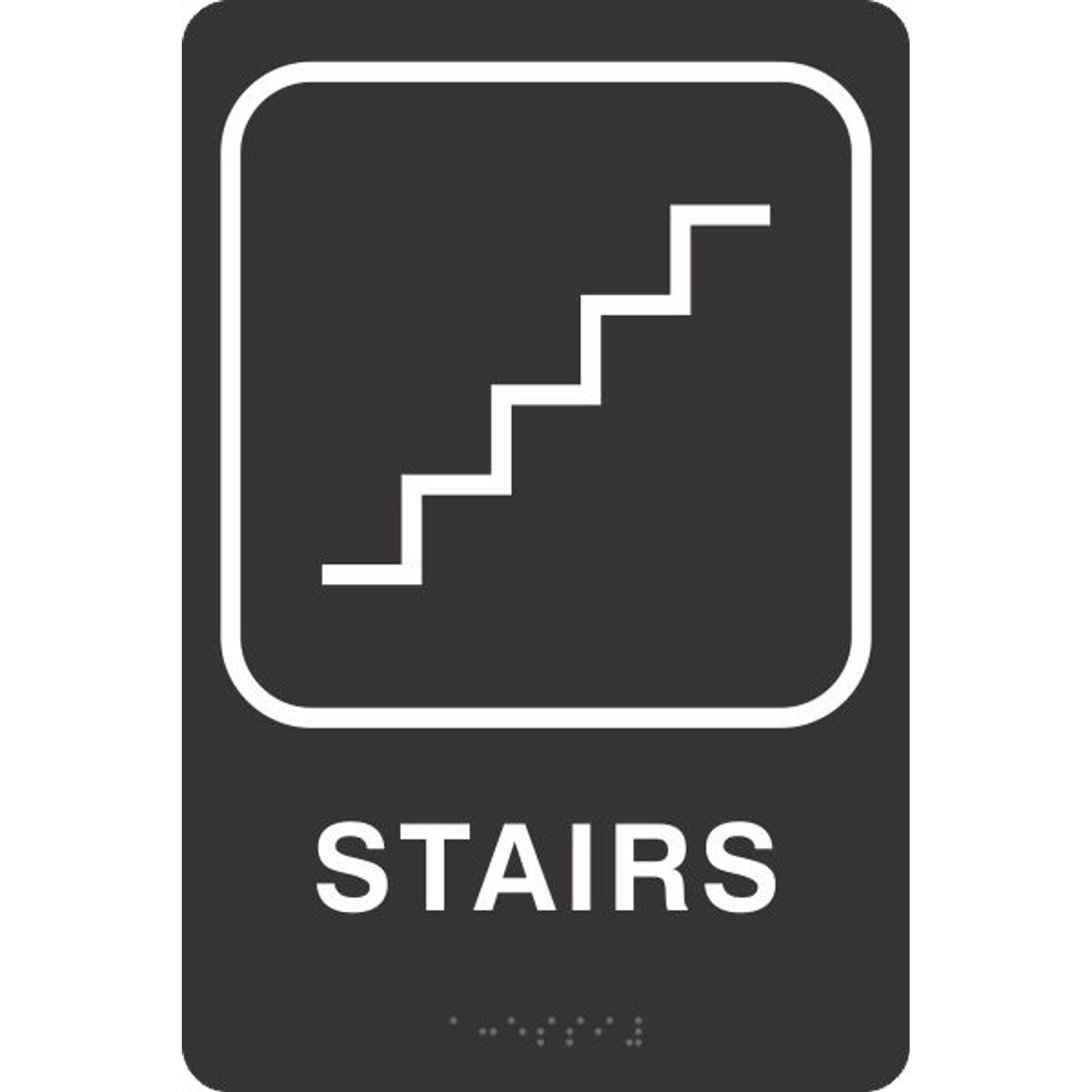 ADA BRAILLE SIGN - STAIRS - ADA BRAILLE SIGN - STAIRS, 9X6, Acrylic