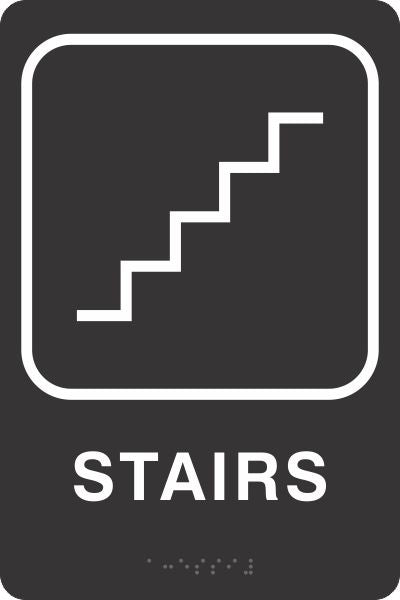ADA BRAILLE SIGN - STAIRS - ADA BRAILLE SIGN - STAIRS, 9X6, Acrylic