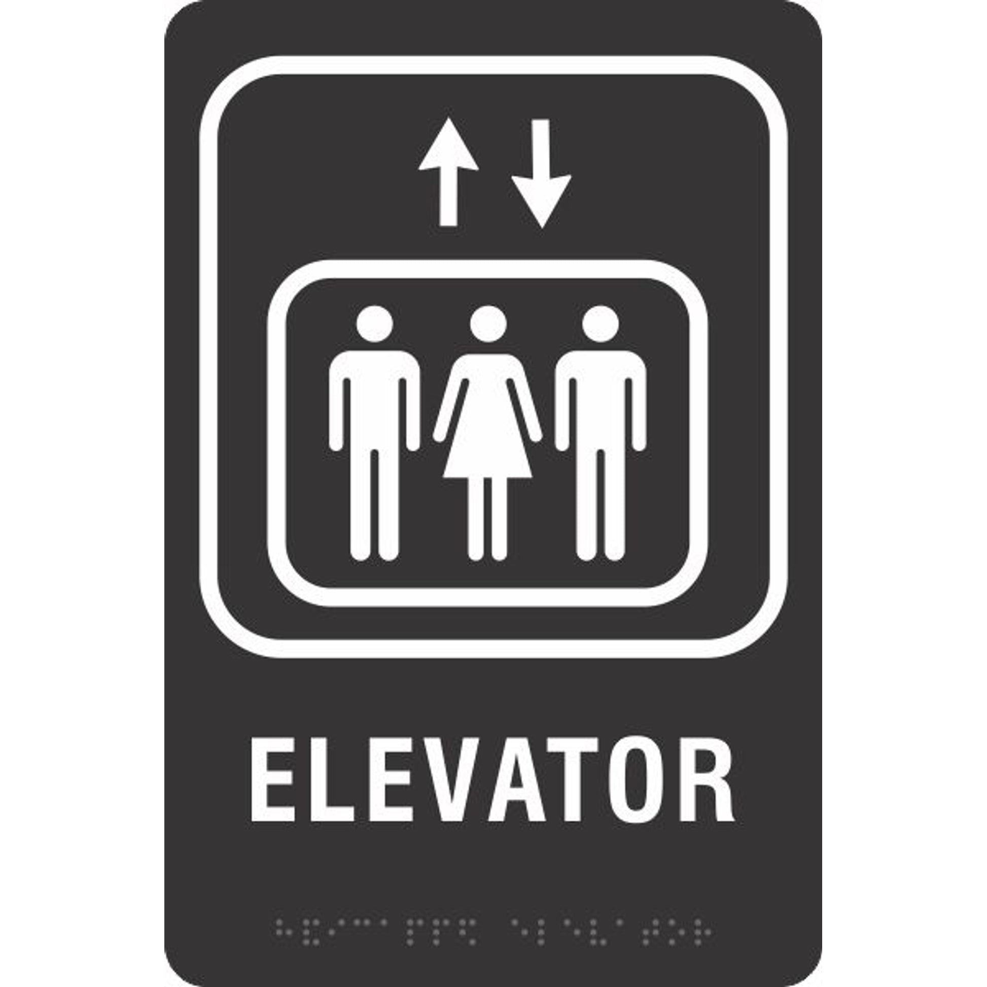 ADA BRAILLE SIGN - ELEVATOR - ADA BRAILLE SIGN - ELEVATOR, 9X6, Acrylic