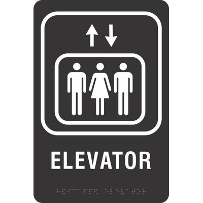 ADA BRAILLE SIGN - ELEVATOR - ADA BRAILLE SIGN - ELEVATOR, 9X6, Acrylic