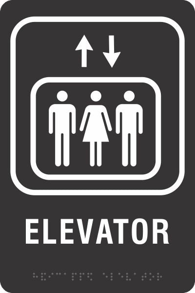 ADA BRAILLE SIGN - ELEVATOR - ADA BRAILLE SIGN - ELEVATOR, 9X6, Acrylic