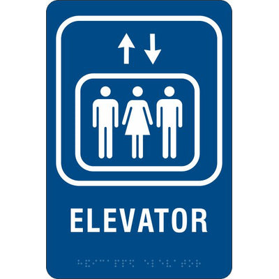 ADA BRAILLE SIGN - ELEVATOR - ADA BRAILLE SIGN - ELEVATOR, 9X6, Acrylic