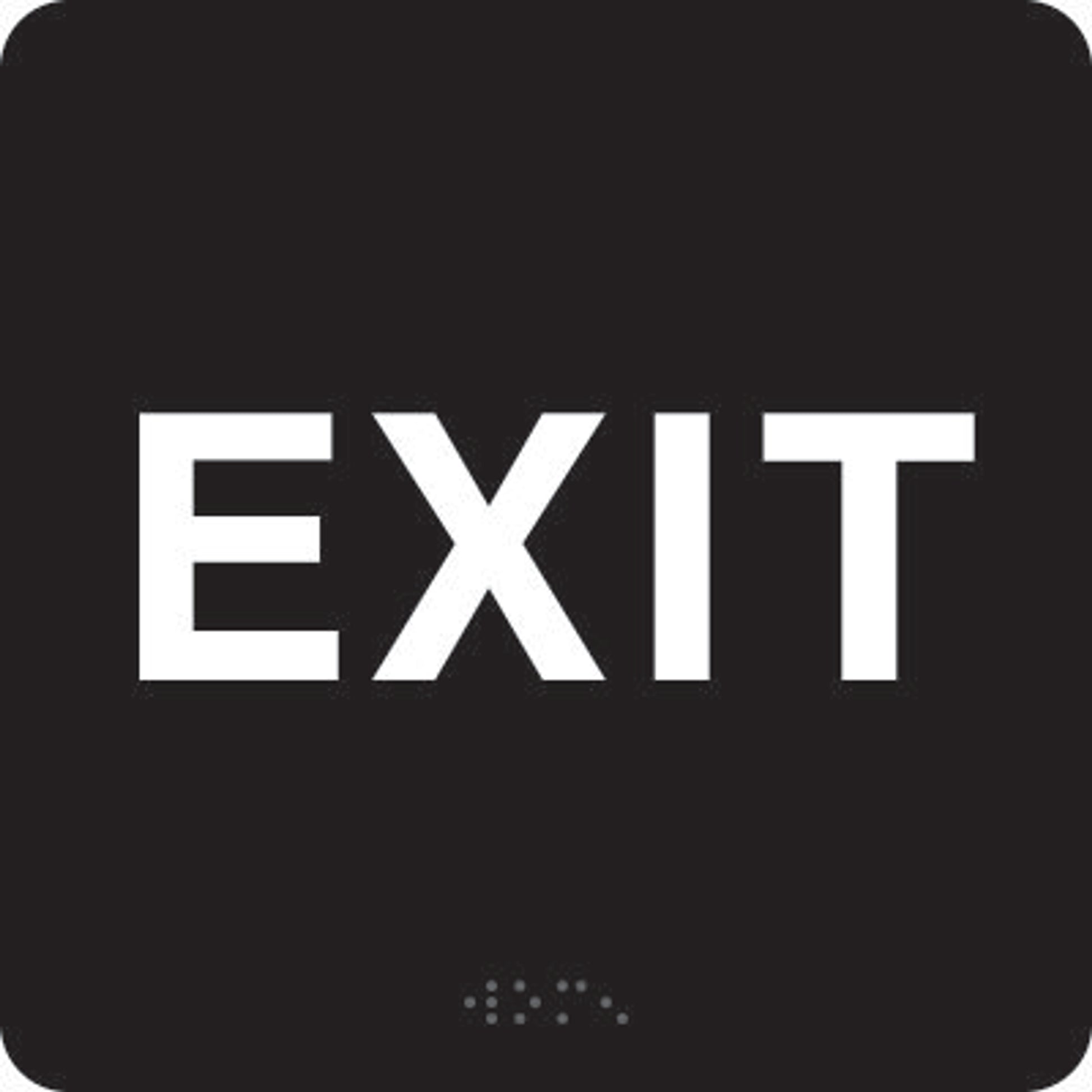 ADA BRAILLE SIGN - EXIT - ADA BRAILLE SIGN - EXIT, 6x6, Acrylic